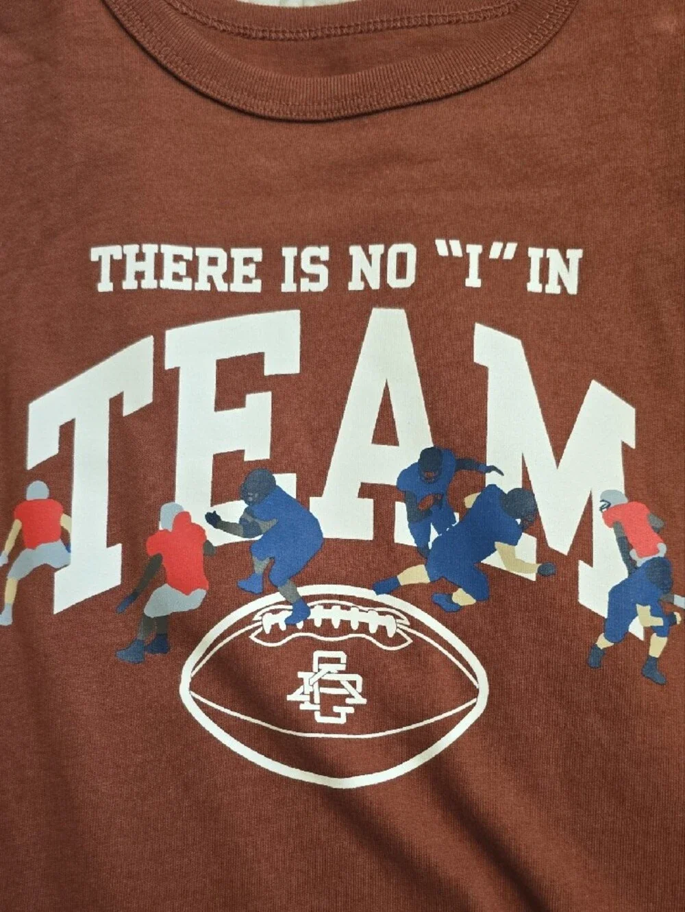 GAP Rust Red Kids' 'TEAM' Football Graphic Tee New
